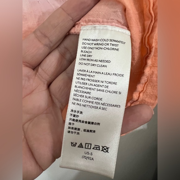 Free People Women's Orange Pink Ombre Smocked Sleeveless Top Size Small - Picture 7 of 8